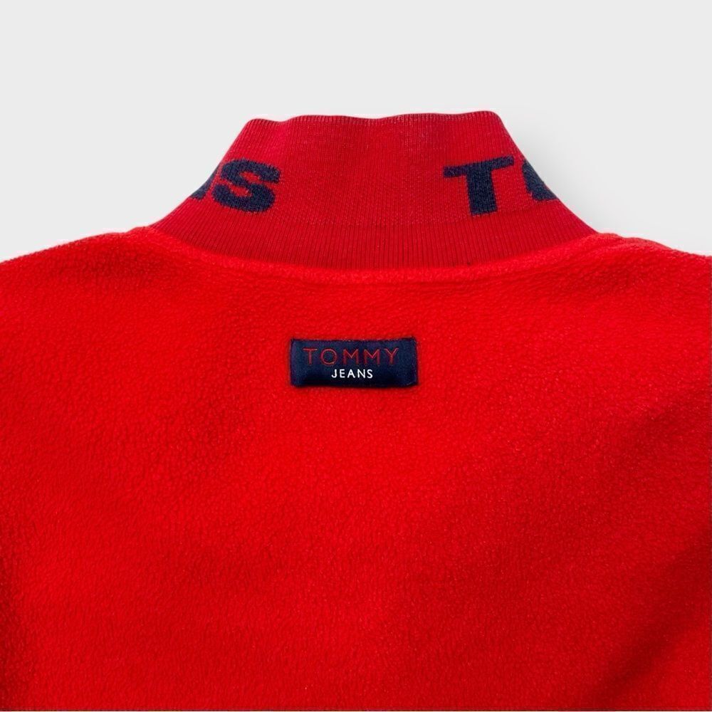 Vtg 90s Y2K Tommy Hilfiger 1/4 Zip Fleece Jacket, Big Logo Sweatshirt XL Sherpa - Picture 8 of 8
